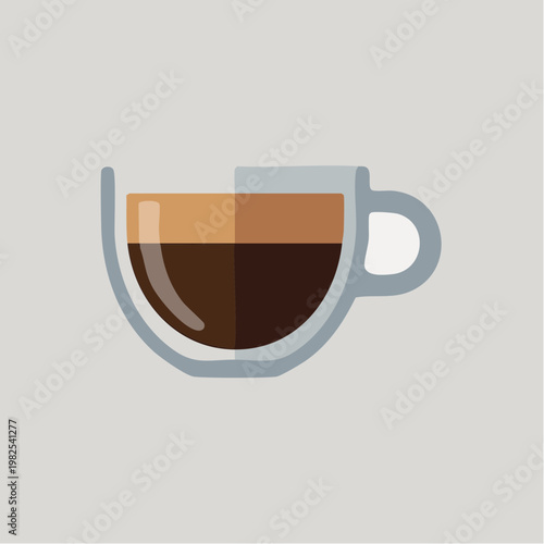 Flat design coffee cup icon with brown liquid