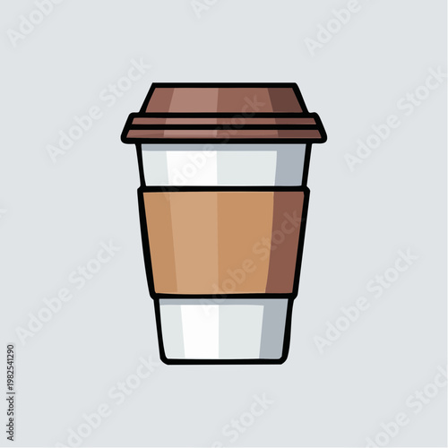 cartoon illustration of a disposable coffee cup