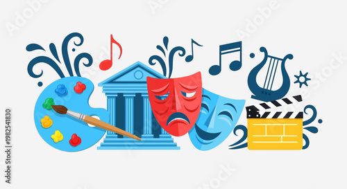 Dynamic artistic celebration graphic for world art day event