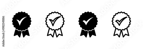 Approved icon vector illustration. Certified Medal Icon. check mark