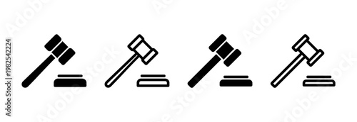 Gavel icon vector illustration. judge gavel sign and symbol. law icon. auction hammer