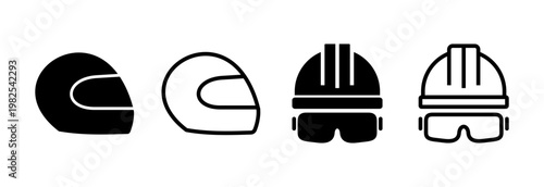 Helmet icon vector illustration. Motorcycle helmet sign and symbol. Construction helmet icon. Safety helmet