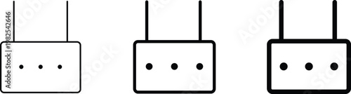 Vector illustration of various wireless router icons with antennae