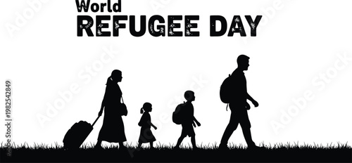 World Refugee Day Family Silhouette