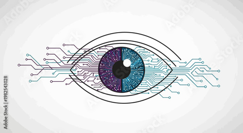 Closeup of a futuristic eye.