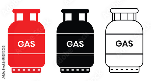 Gas cylinders icon vector. Silhouette of LPG gas cylinder vector, tank vector symbol design for app, logo, web, UX, UI. Vector illustration.