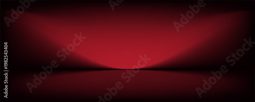 Abstract gradient podium background. Empty red 3D studio background. Clean scene for product presentation mockup template. eps 10