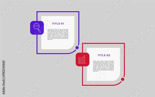 Two steps infographic template. Simple Infographic Template for Business Presentation.