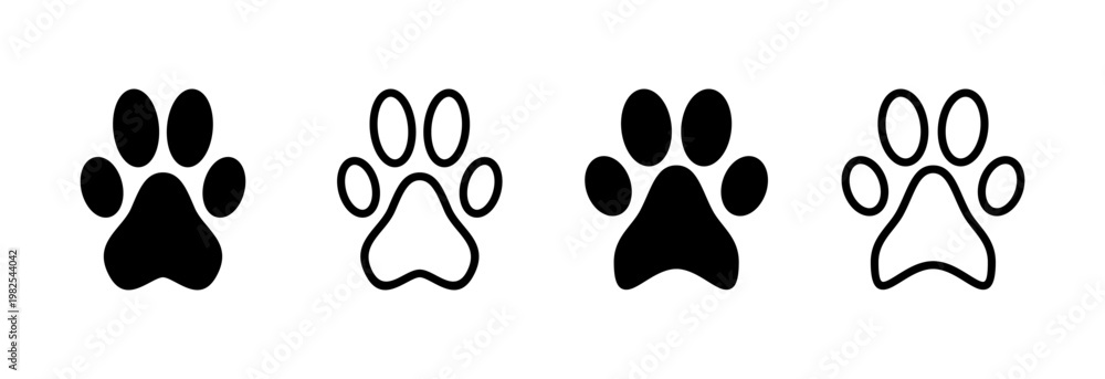 Fototapeta premium Paw icon vector illustration. paw print sign and symbol. dog or cat paw