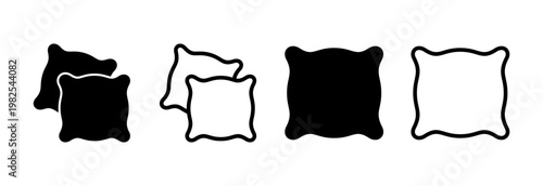 Pillow icon vector illustration. Pillow sign and symbol. Comfortable fluffy pillow