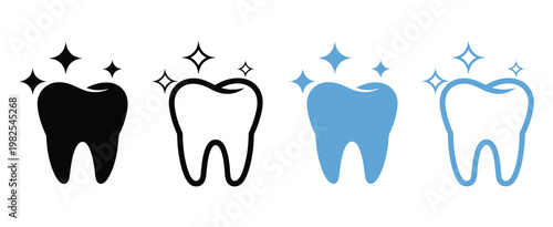 Clean tooth dental care icon, tooth vector icon symbol, modern flat vector illustration suitable for dental clinic branding