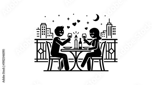 Romantic Rooftop Dinner Date Under the Stars