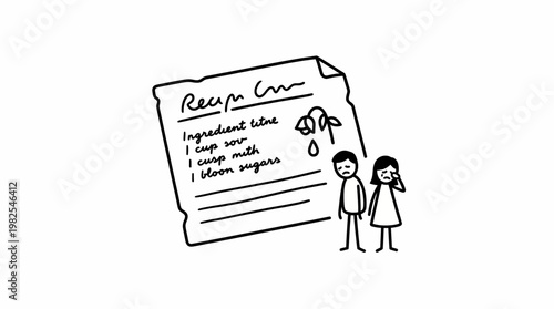 Sad Couple Looking at Recipe