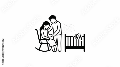Expectant Parents with Baby Crib