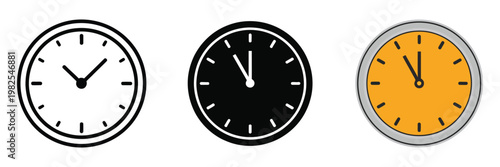 Clock in icon time icon collection, vector illustration stroke filled and colored icon set, modern UI design elements for scheduling