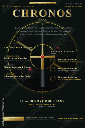 Luxury watch exhibition poster template