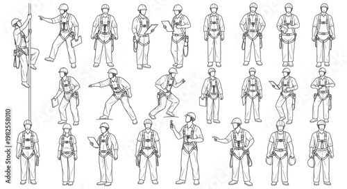 Soldiers in various poses, a detailed sketch of military personnel.