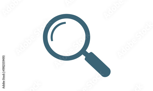 Magnifying glass icon representing search and discovery, symbolizing investigation and detailed examination of information