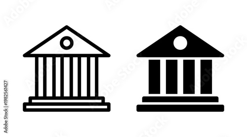 Bank icon set vector. Bank sign and symbol, museum, university