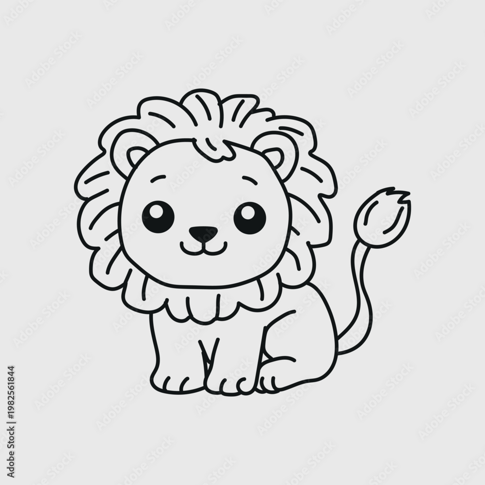 Fototapeta premium Cute Baby Lion Illustration