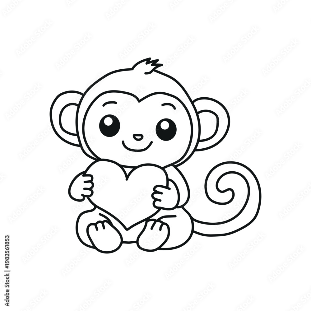 Obraz premium Cute Baby Monkey Illustration