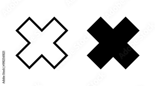 Close icon set vector. Delete sign and symbol. cross sign