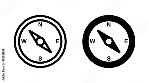 Compass icon set vector. arrow compass icon sign and symbol