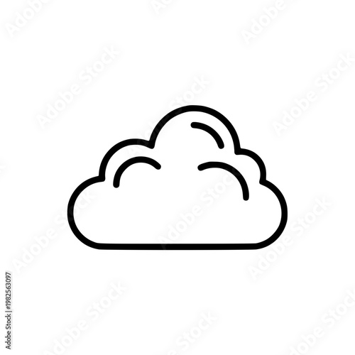A simple line drawing of a fluffy white cloud Vector, illustration