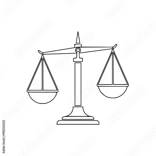 A scale with two empty plates on either side Vector, illustration