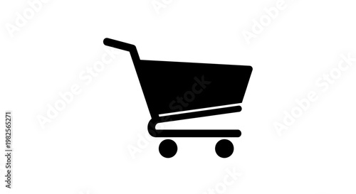 Shopping cart icon, representing commerce and online purchases, a common symbol for e-commerce and retail activities, symbolizing buying and selling