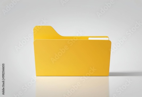 Yellow file folder isolated on white background