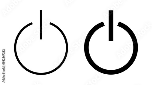 Power icon set vector. Power Switch sign and symbol. Electric power