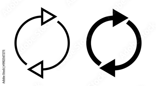 Refresh icon set vector. Reload sign and symbol. Update icon.