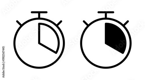 stopwatch icon set vector. Timer sign and symbol. Countdown icon. Period of time