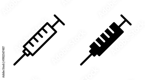 Syringe icon set vector. injection sign and symbol. vaccine icon