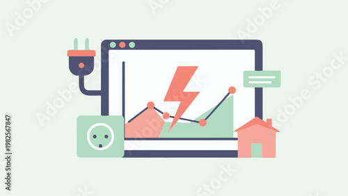 Abstract art background showing energy consumption