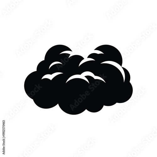 Black Cloud Icon Graphic.