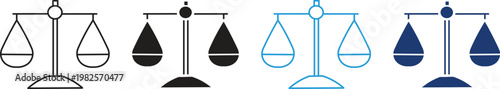 justice balance scales icon set