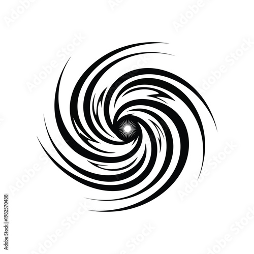 Black Swirl Graphic Design Element.