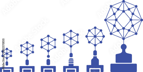 Abstract Geometric Structures on Stands, Growing in Complexity and Size