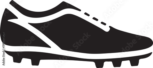 Minimalist Vector Illustration of a Professional Football Cleat Soccer Shoe for Sports Graphics