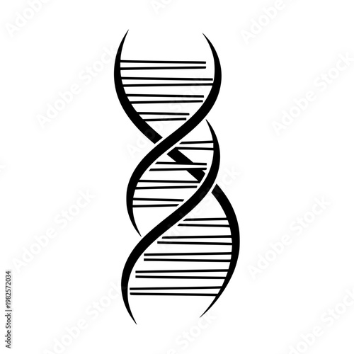 A black dna double helix structure Vector, illustration