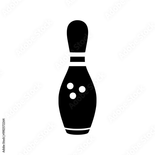 A black bowling pin with three white dots Vector, illustration