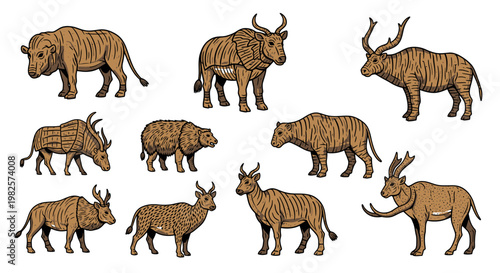 Collection of various wild animal species.