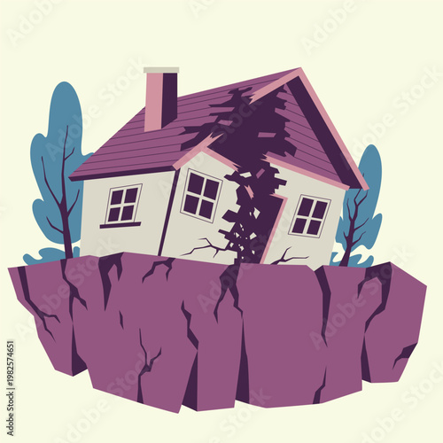 earthquake tectonic natural disaster illustration