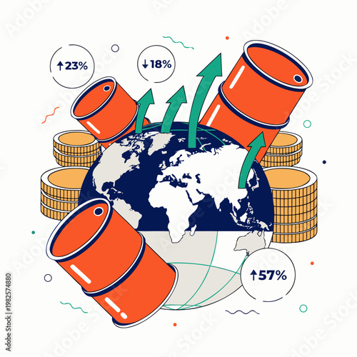 Graph showing sharp rise in oil prices, highlighting petroleum value increase and global economic impact.