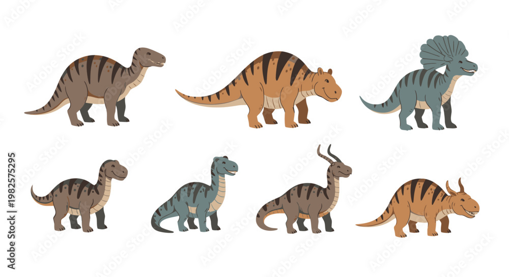 Obraz premium Group of toy dinosaurs standing together 4.