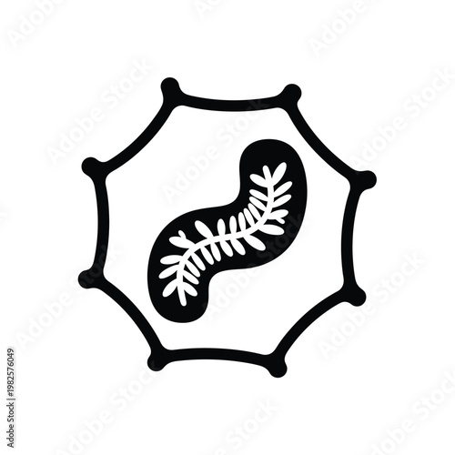 Black and white cell illustration.