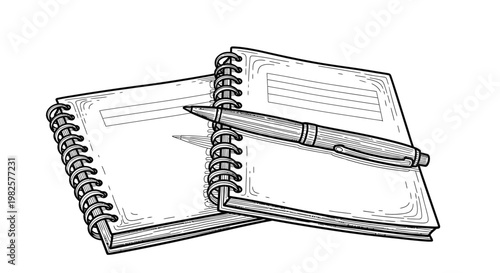 Two notebooks and a pen.