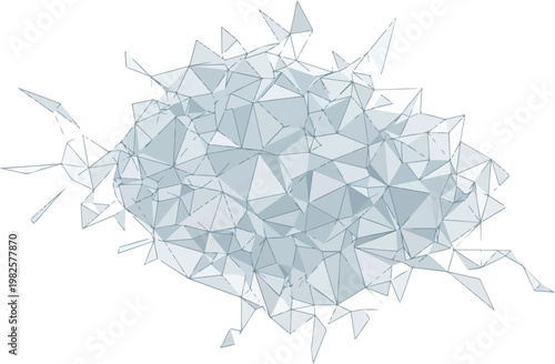 Abstract geometric vector mesh pattern with interconnected triangular polygons in light blue